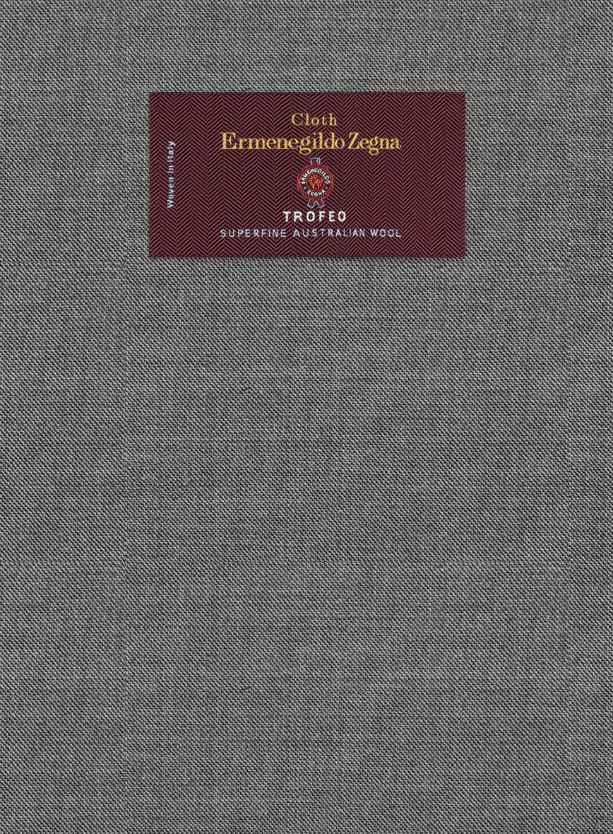 Lanificio Zegna Trofeo Sharkskin Gray Wool Suit - StudioSuits