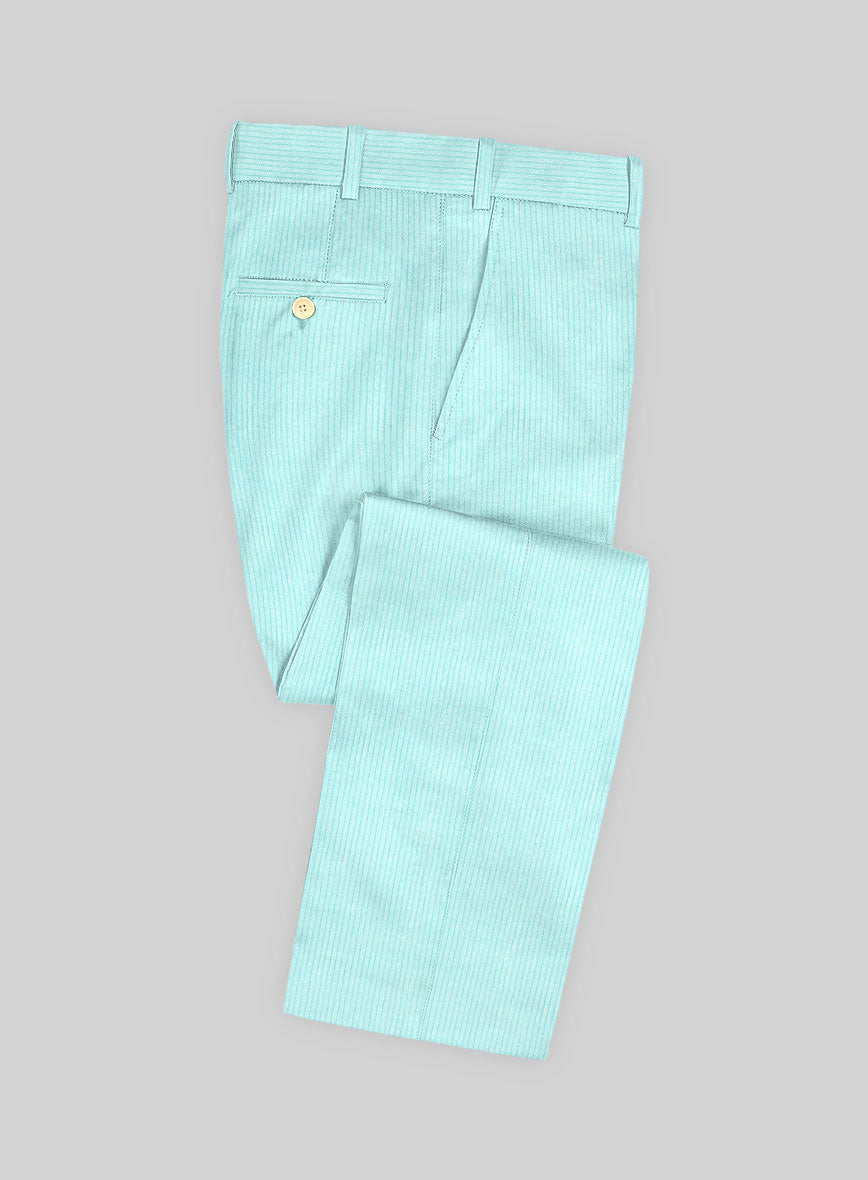 Light Blue Thick Corduroy Pants - StudioSuits
