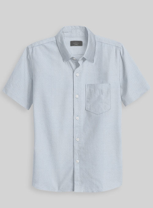 Light Gray Herringbone Cotton Shirt - StudioSuits