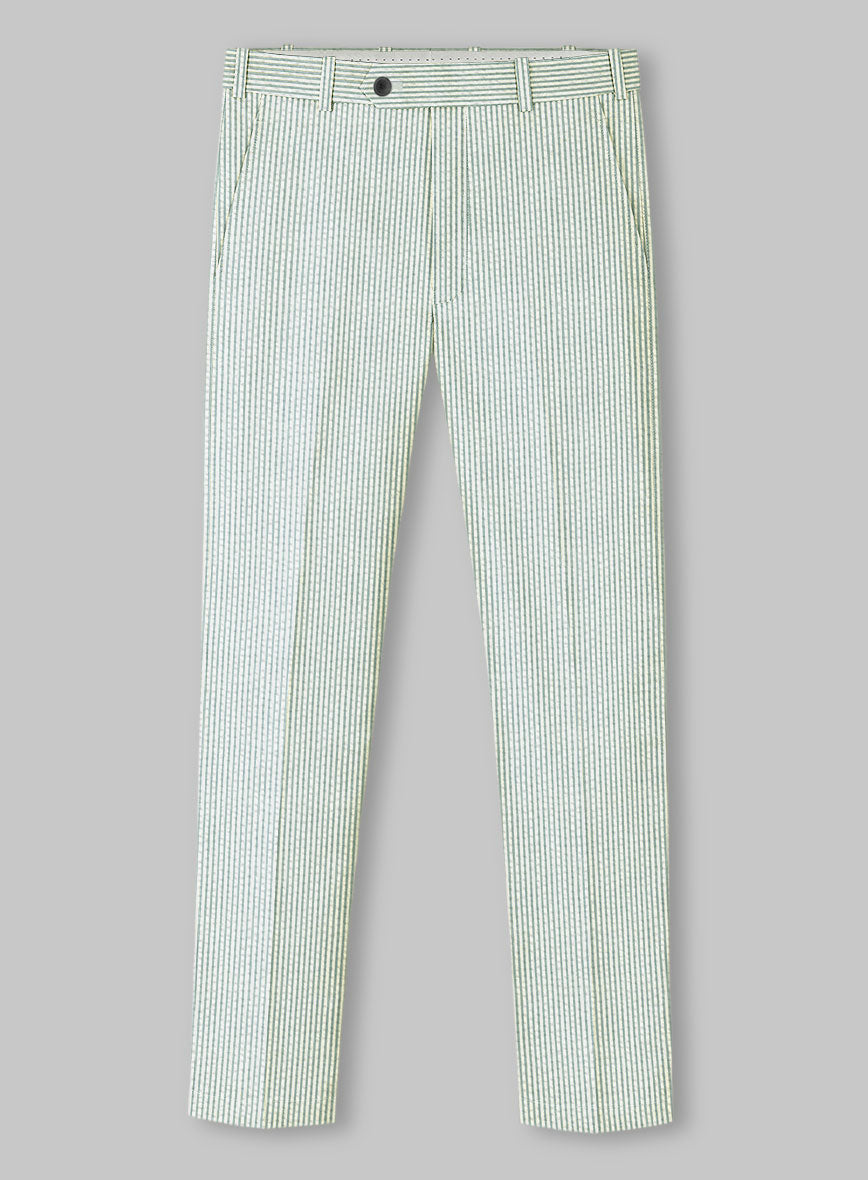 Light Green Seersucker Pants – StudioSuits - Main Image
