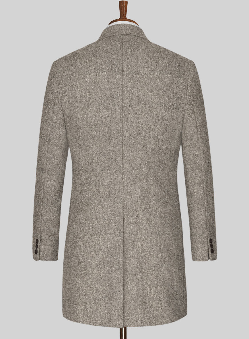 Light Weight Brown Tweed Overcoat - StudioSuits