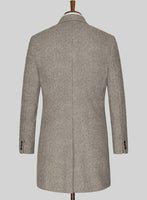 Light Weight Brown Tweed Overcoat - StudioSuits