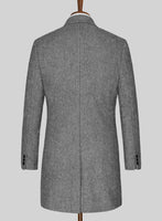 Light Weight Dark Gray Tweed Overcoat - StudioSuits
