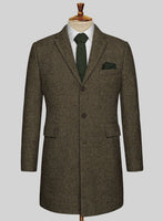 Light Weight Rust Brown Tweed Overcoat - StudioSuits