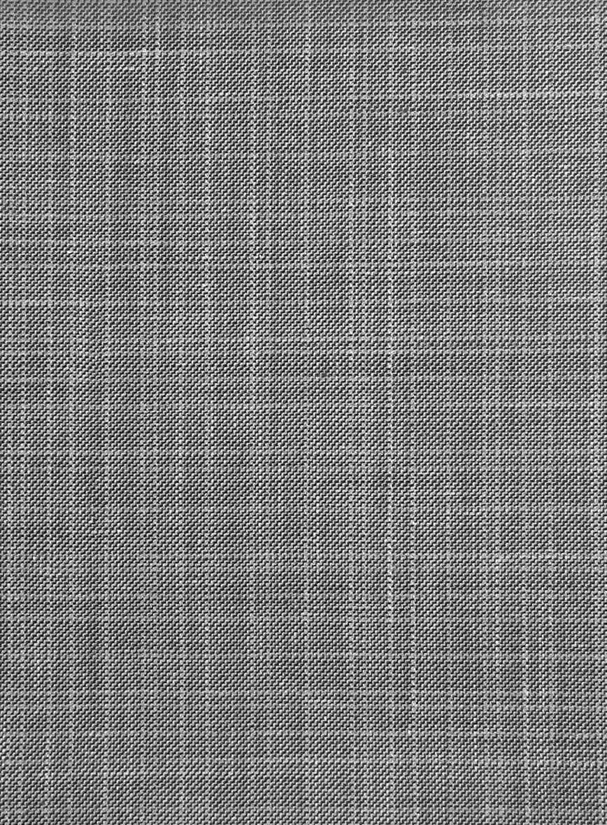 London Loom Gray Eufemia Wool Silk Linen Jacket - StudioSuits
