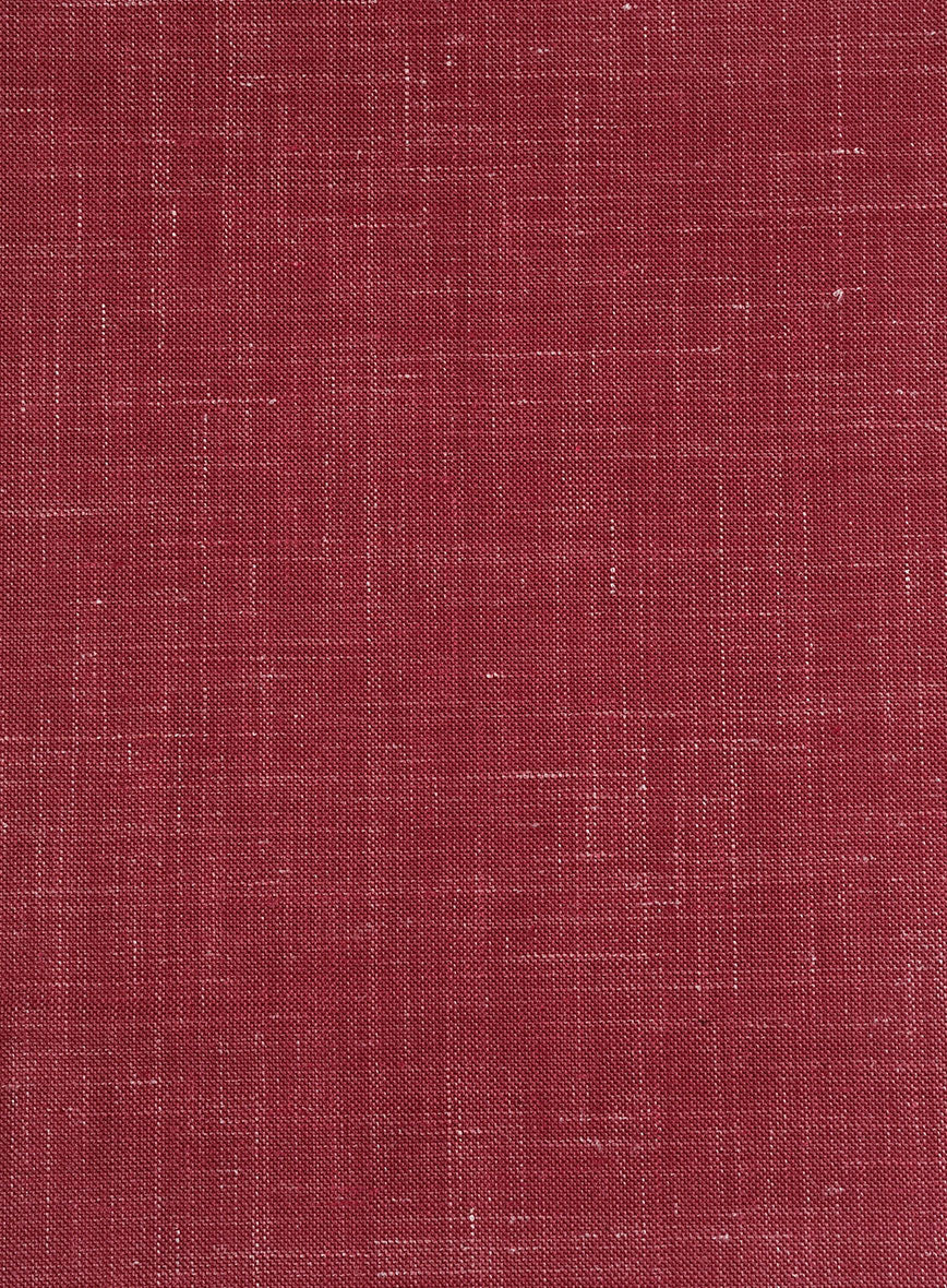 London Loom Red Enravo Wool Linen Pants - StudioSuits