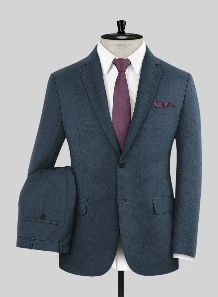 Marco Stretch Space Blue Wool Suit - StudioSuits