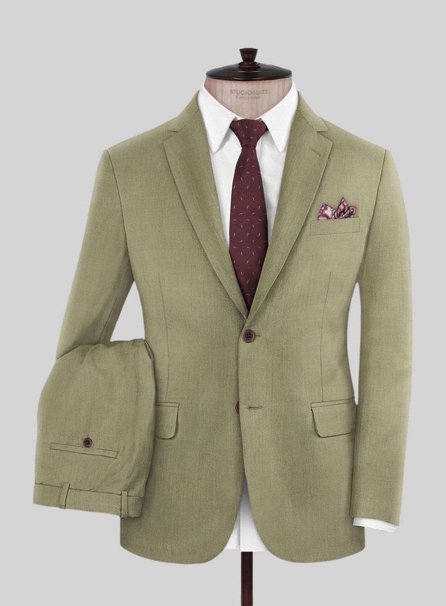 Marco Stretch Dark Khaki Wool Suit - StudioSuits
