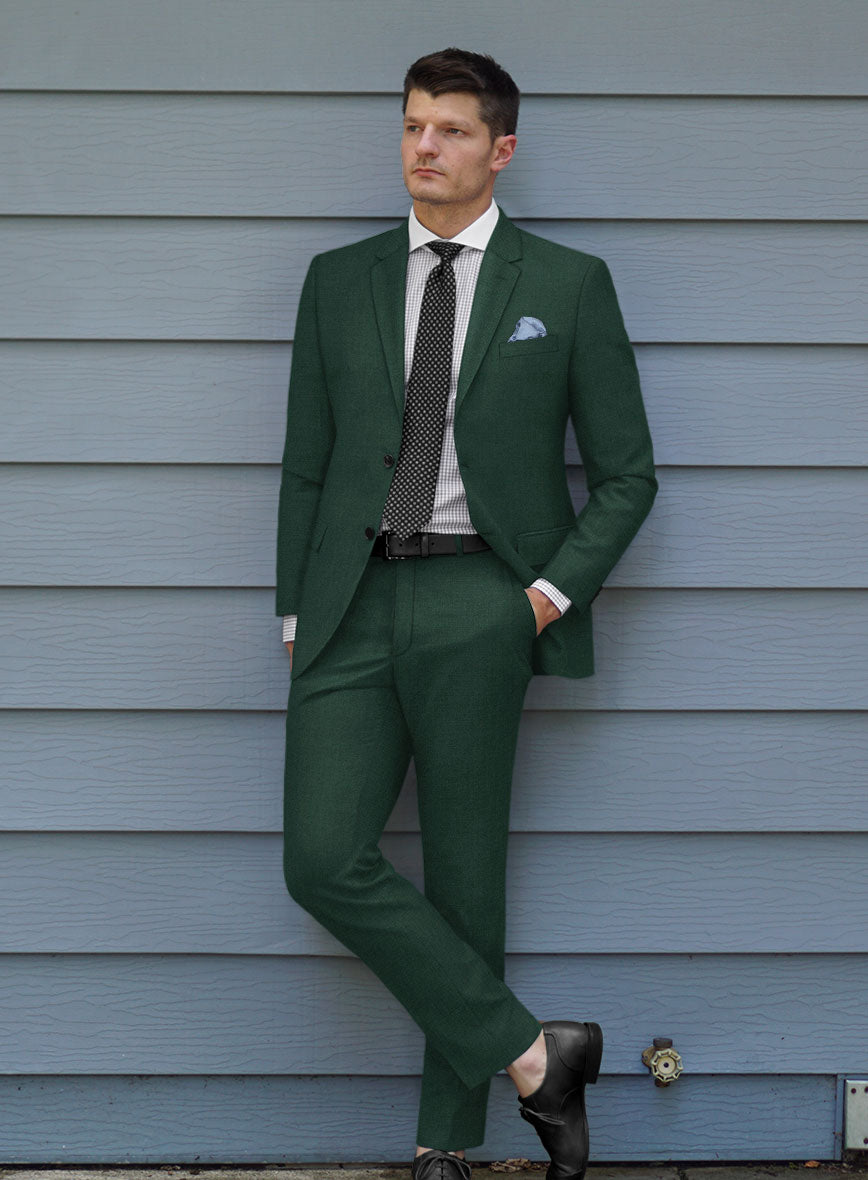 Men's Marco Stretch Emerald Green Wool Suit by StudioSuits Men's Marco Stretch Emerald Green Wool Suit by StudioSuits
