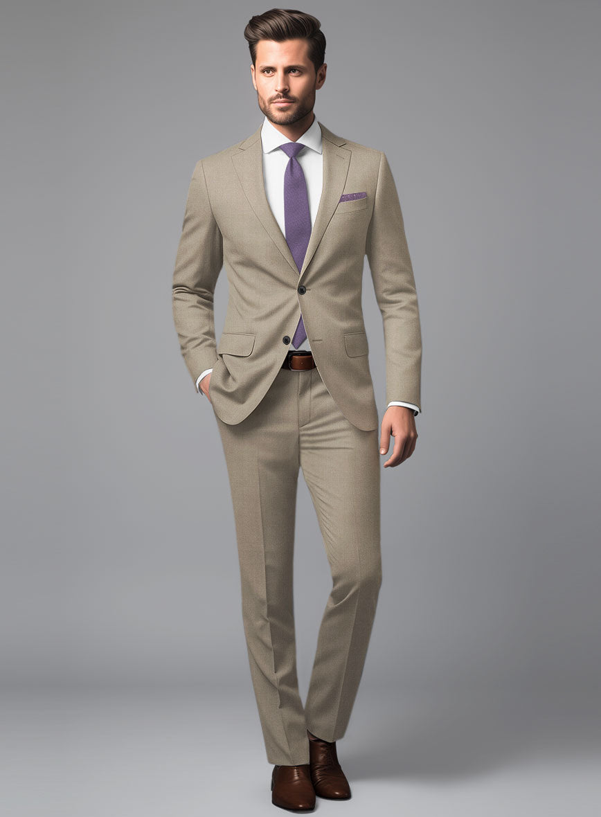 Marco Stretch Light Brown Wool Suit - StudioSuits