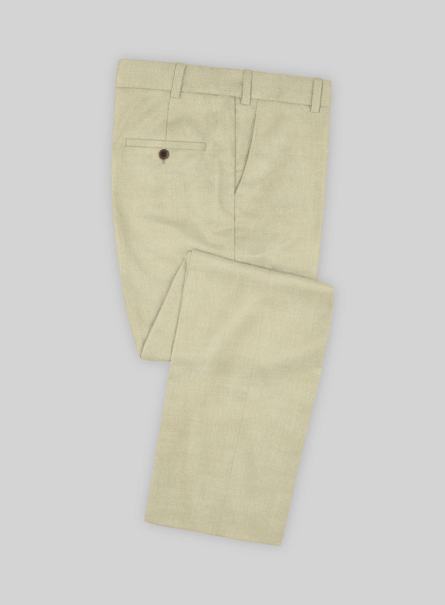 Marco Stretch Sahara Khaki Wool Pants - StudioSuits