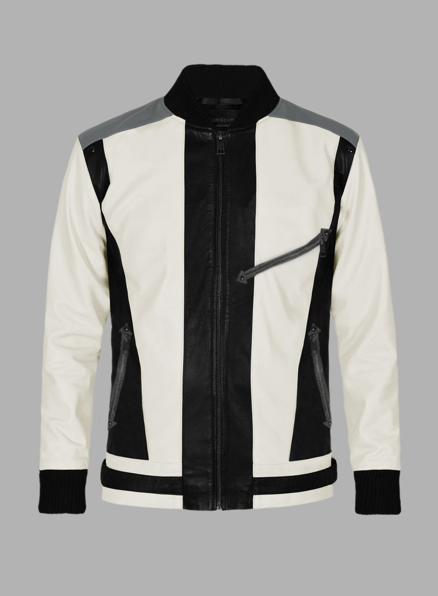 Off White leather jacket with logo