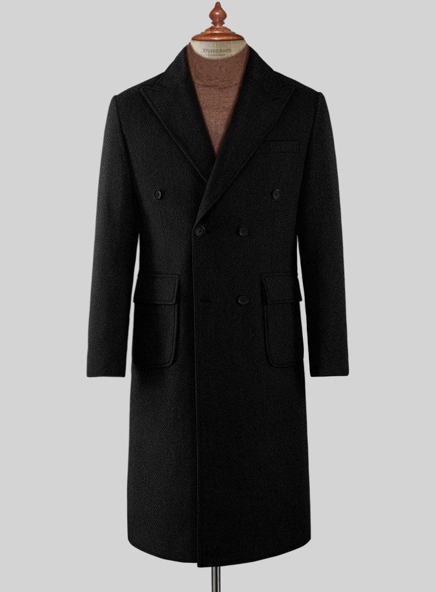 Musto Black Heavy Tweed Overcoat – StudioSuits