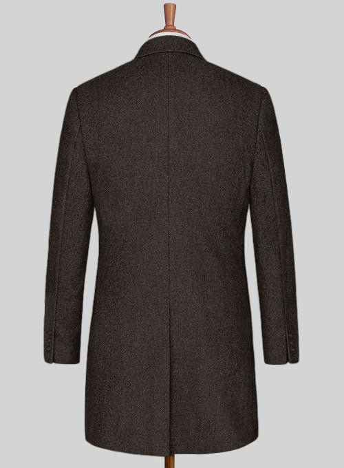 Naples Dark Brown Tweed Overcoat - StudioSuits