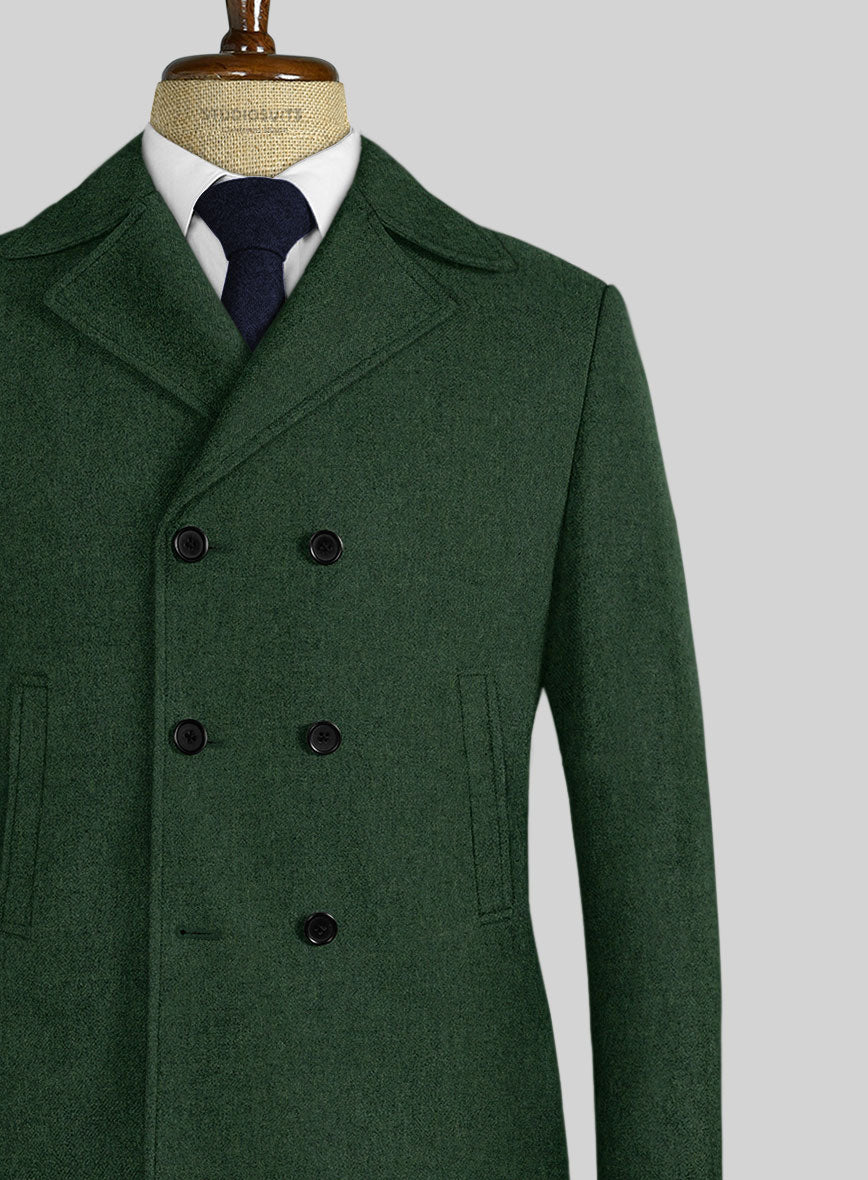 Naples Emerald Green Tweed Pea Coat - StudioSuits