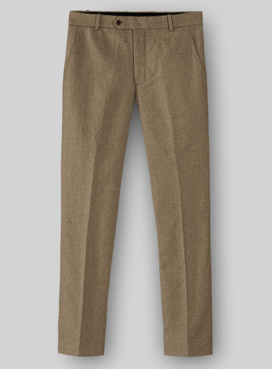 Naples Melange Brown Tweed Pants - StudioSuits