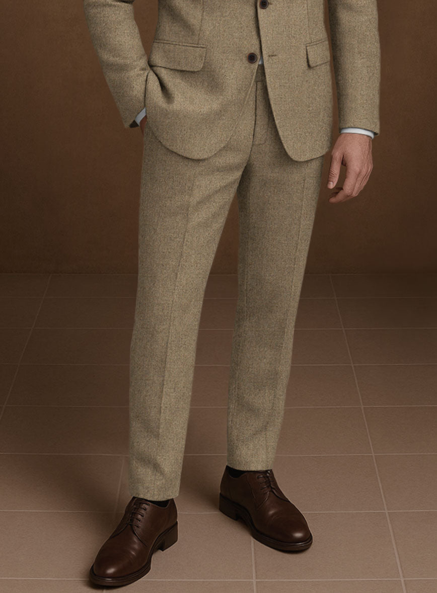 Naples Melange Brown Tweed Pants - StudioSuits