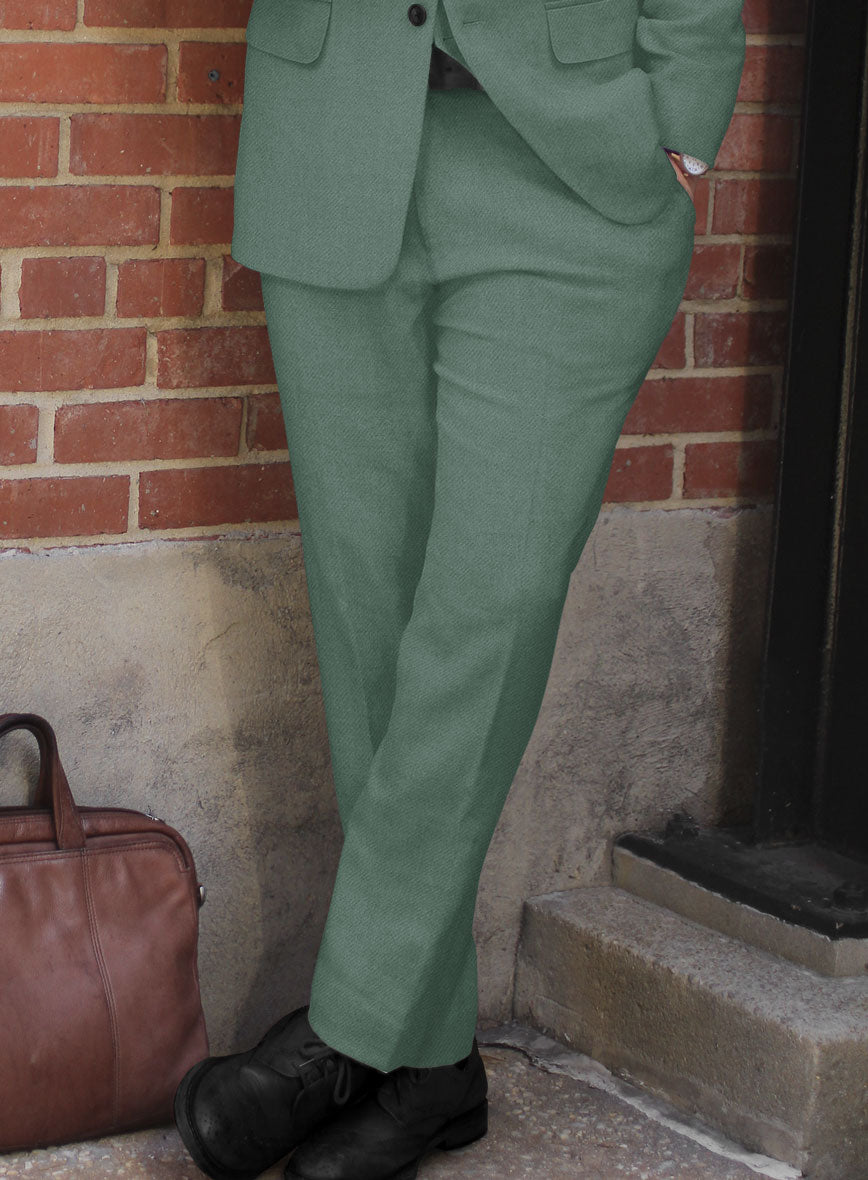 Naples Muted Green Tweed Pants - StudioSuits