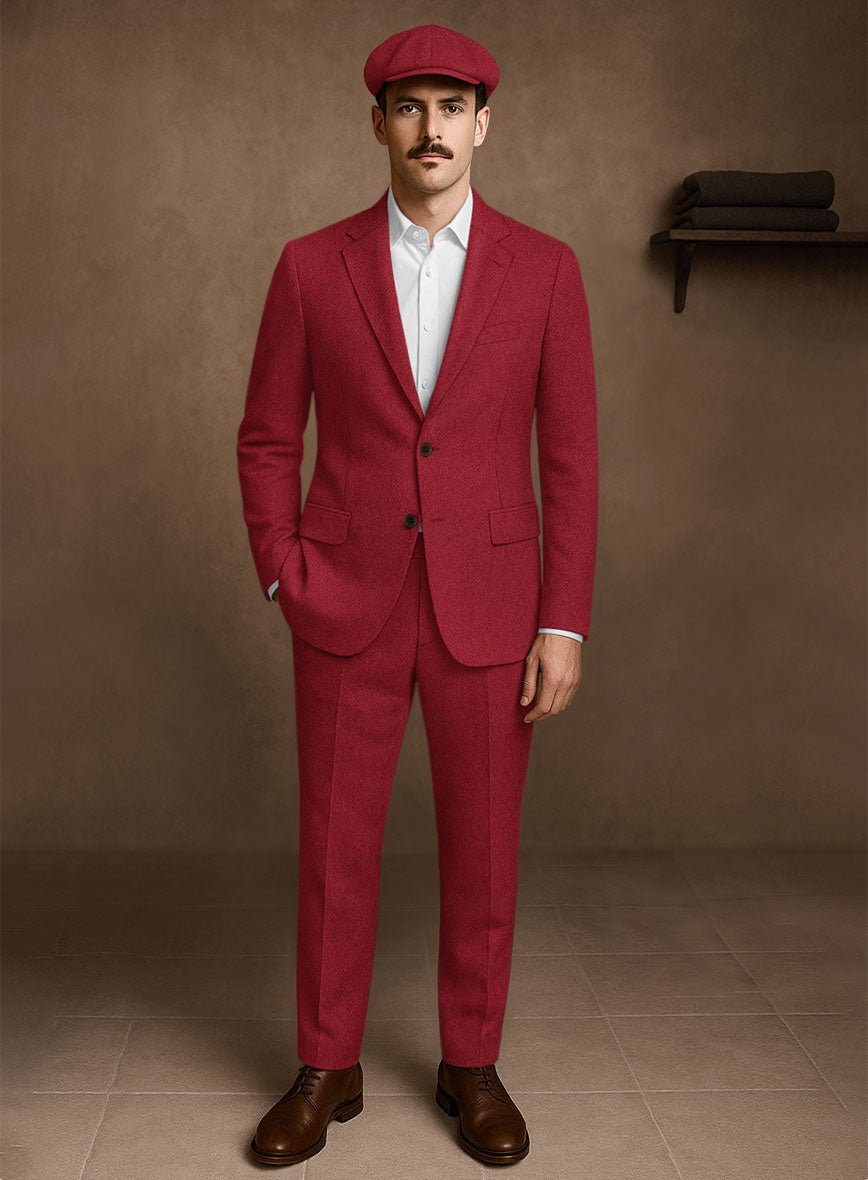 red dress suit for men Your significant other will be thrilled to see you color Men's Naples Red Tweed Suit