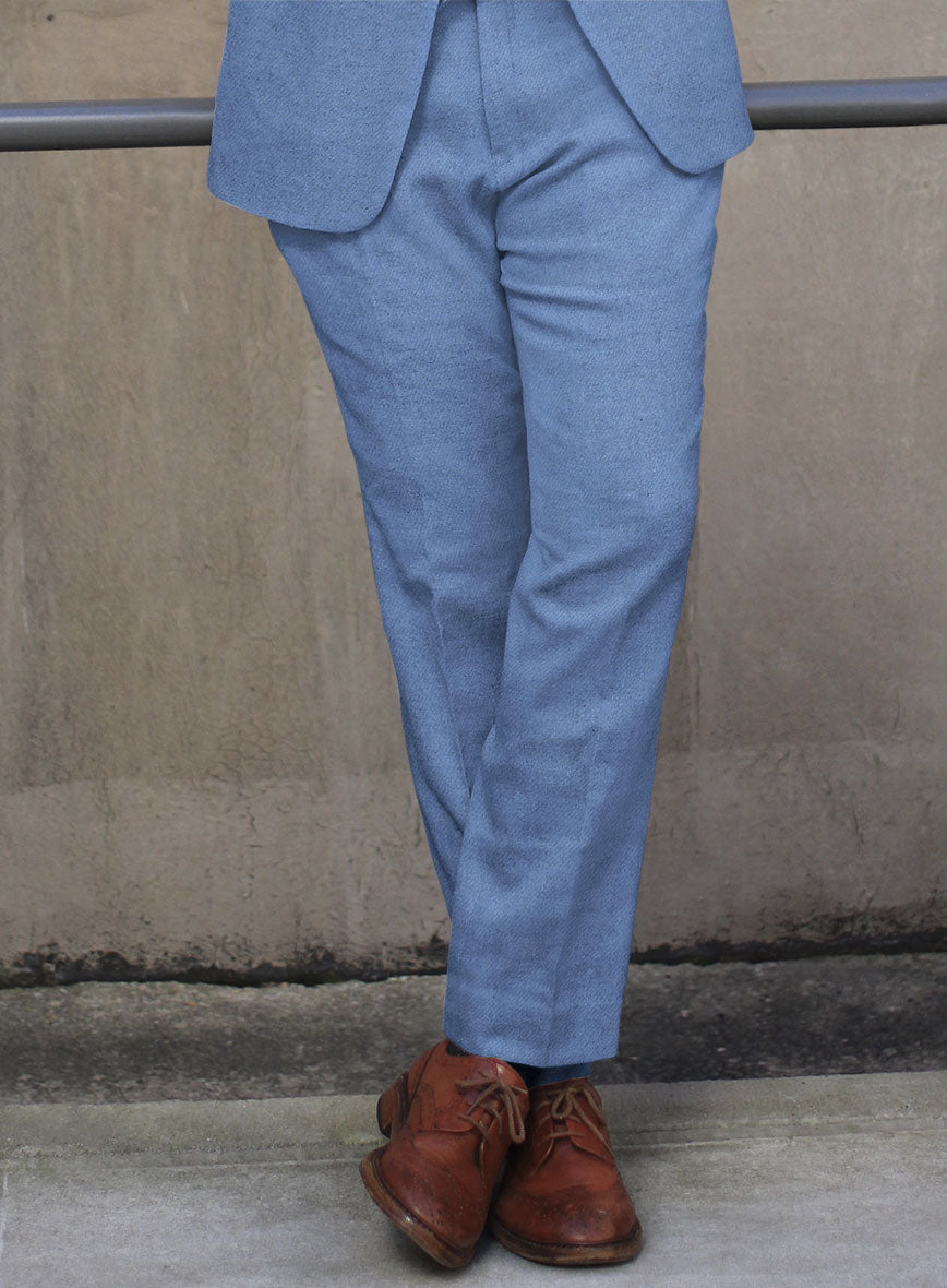 Naples Retro Blue Tweed Pants - StudioSuits