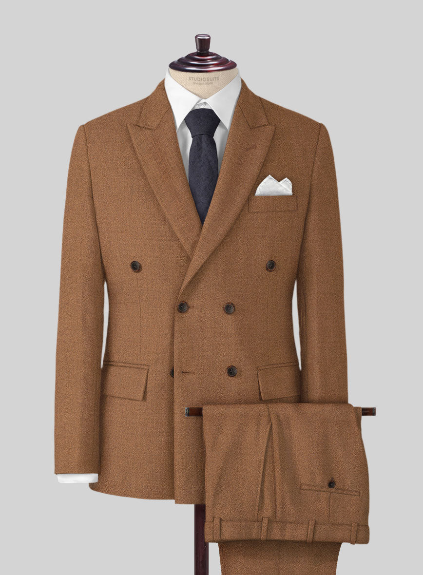 tobacco brown suit Naples Tobacco Tweed Double Breasted Suit tobacco brown suit Naples Tobacco Tweed Double Breasted Suit