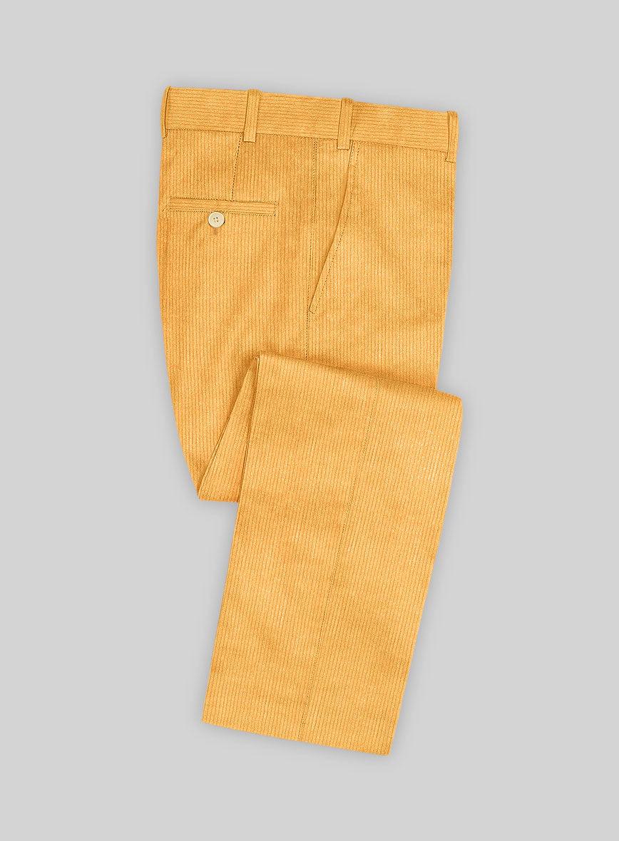 Naples Yellow Thick Corduroy Pants - StudioSuits