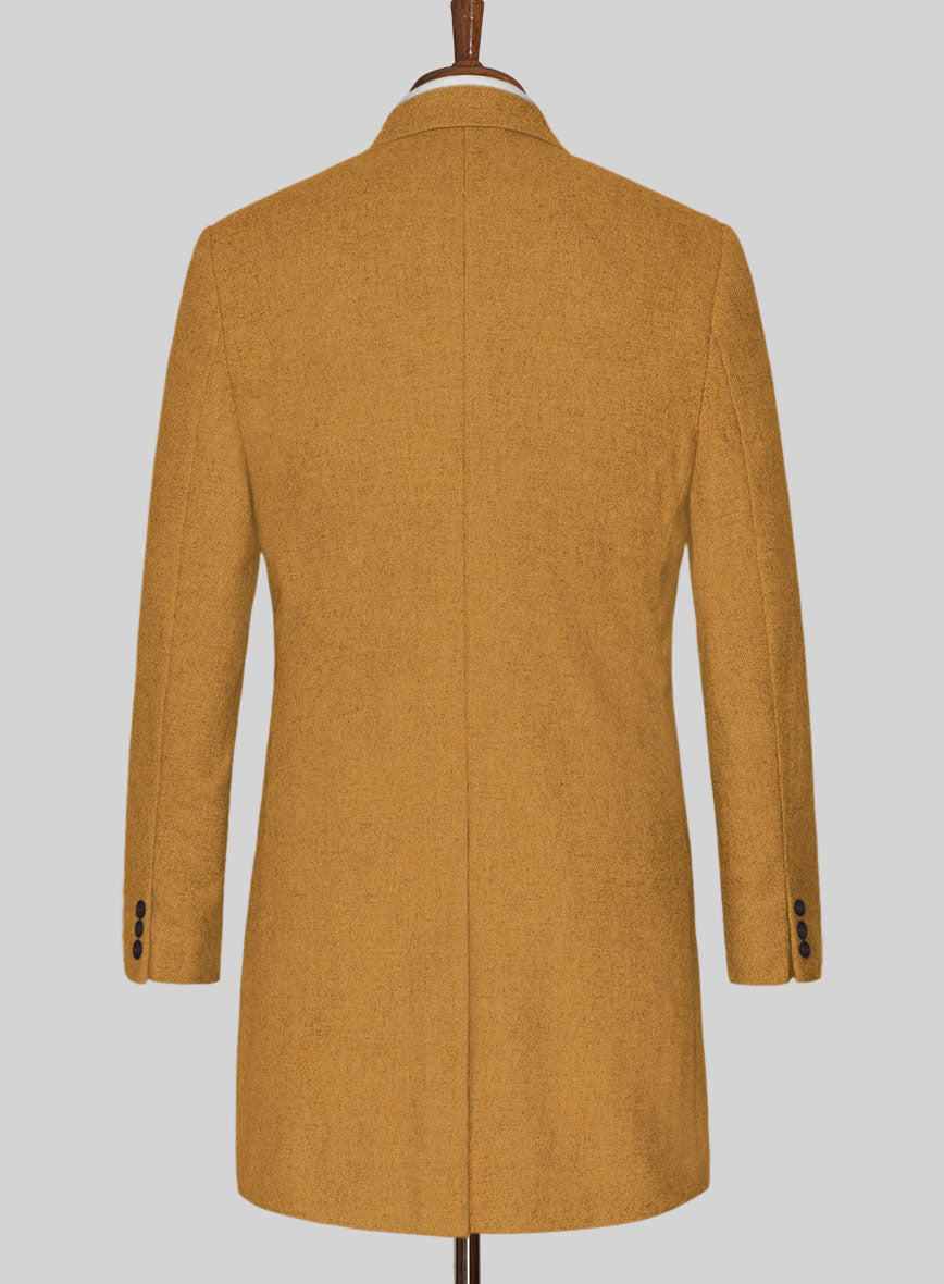 Naples Yellow Tweed Overcoat - StudioSuits