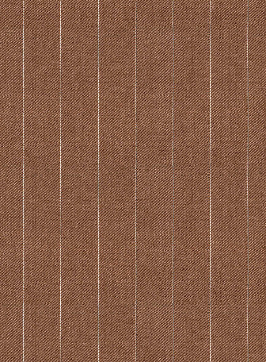 Napolean Avrino Stripe Brown Wool Pants - StudioSuits