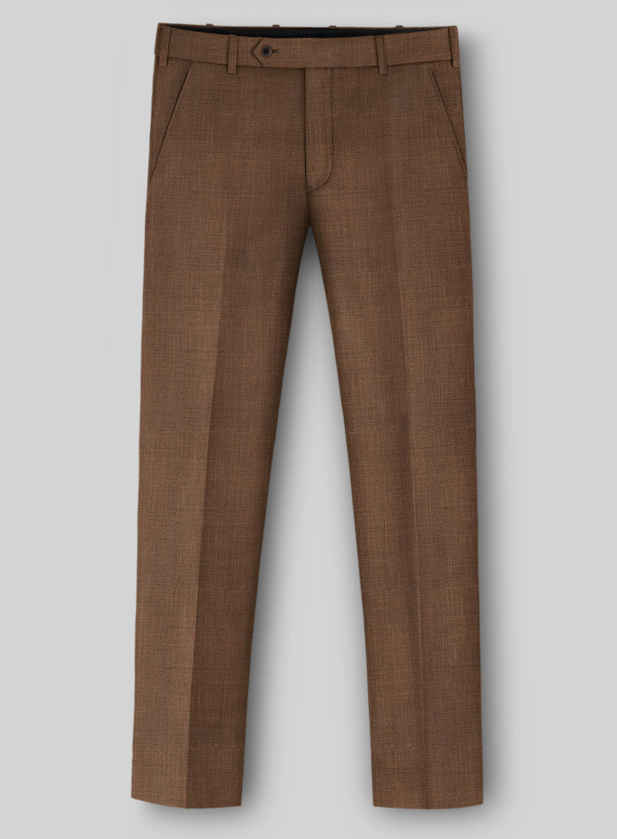 Napolean Caffaro Sharkskin Brown Wool Pants - StudioSuits