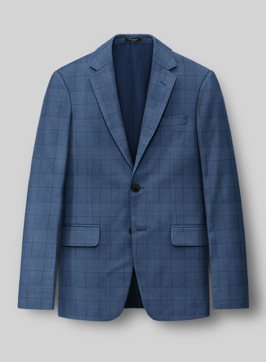 Napolean Classic Royal Blue Check Jacket - StudioSuits