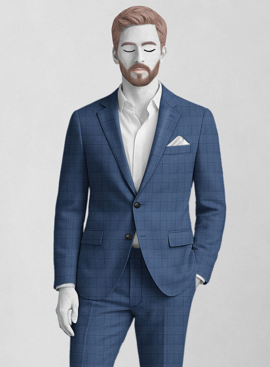 Napolean Classic Royal Blue Check Jacket - StudioSuits