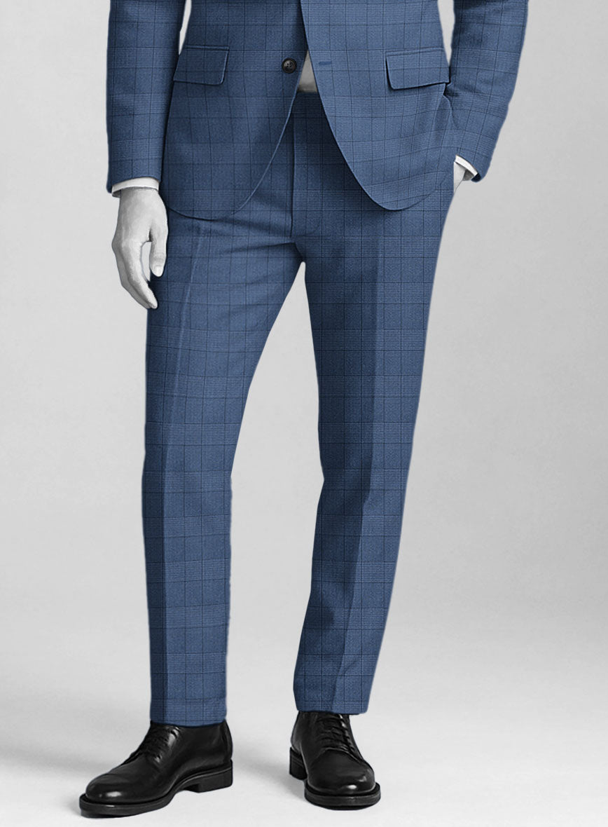 Men's Napolean Classic Royal Blue Check Pants by StudioSuits Men's Napolean Classic Royal Blue Check Pants by StudioSuits