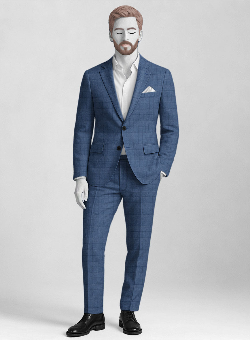 Men's Napolean Classic Royal Blue Check Suit by StudioSuits Men's Napolean Classic Royal Blue Check Suit by StudioSuits