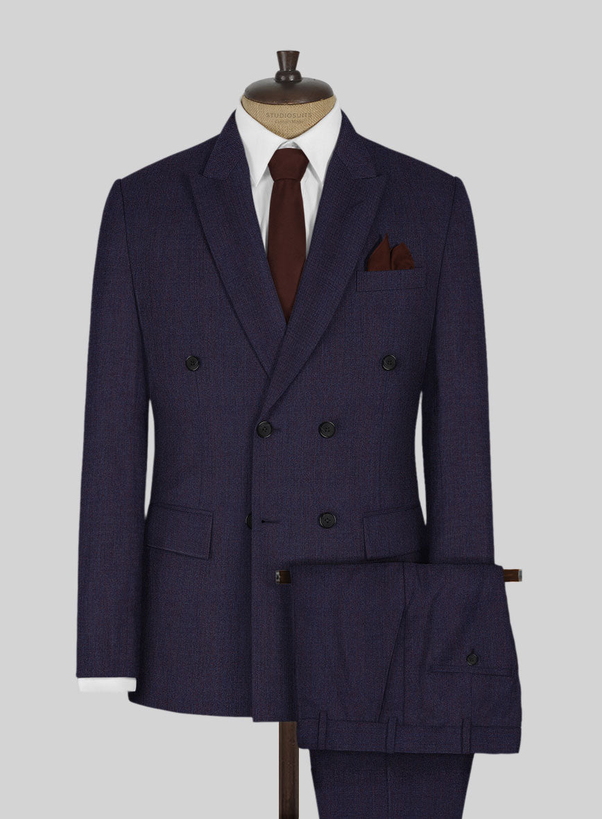 Napolean Eggplant Wool Double Breasted Suit – StudioSuits