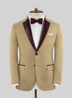 Napolean Khyber Khaki Wool Tuxedo Jacket - StudioSuits