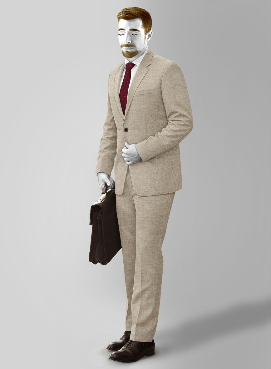 Napolean Melange Khaki Wool Suit - StudioSuits