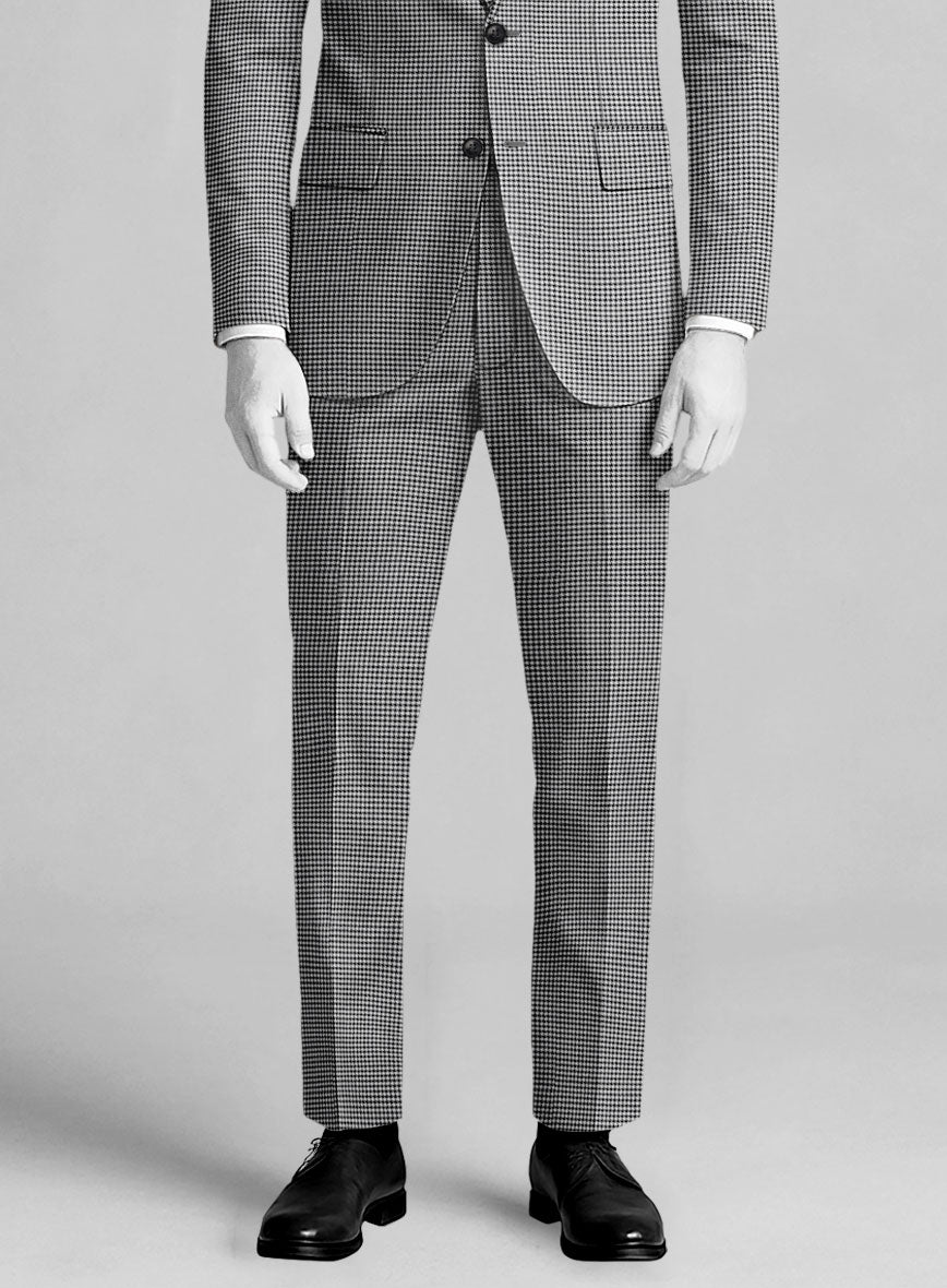 Napolean Mini Houndstooth White Wool Suit - StudioSuits