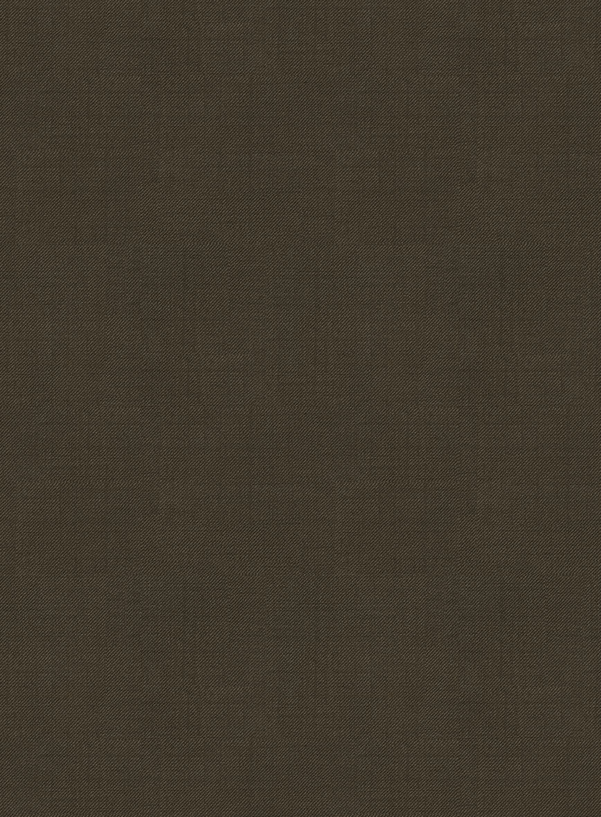 Napolean Mud Brown Wool Pants - StudioSuits