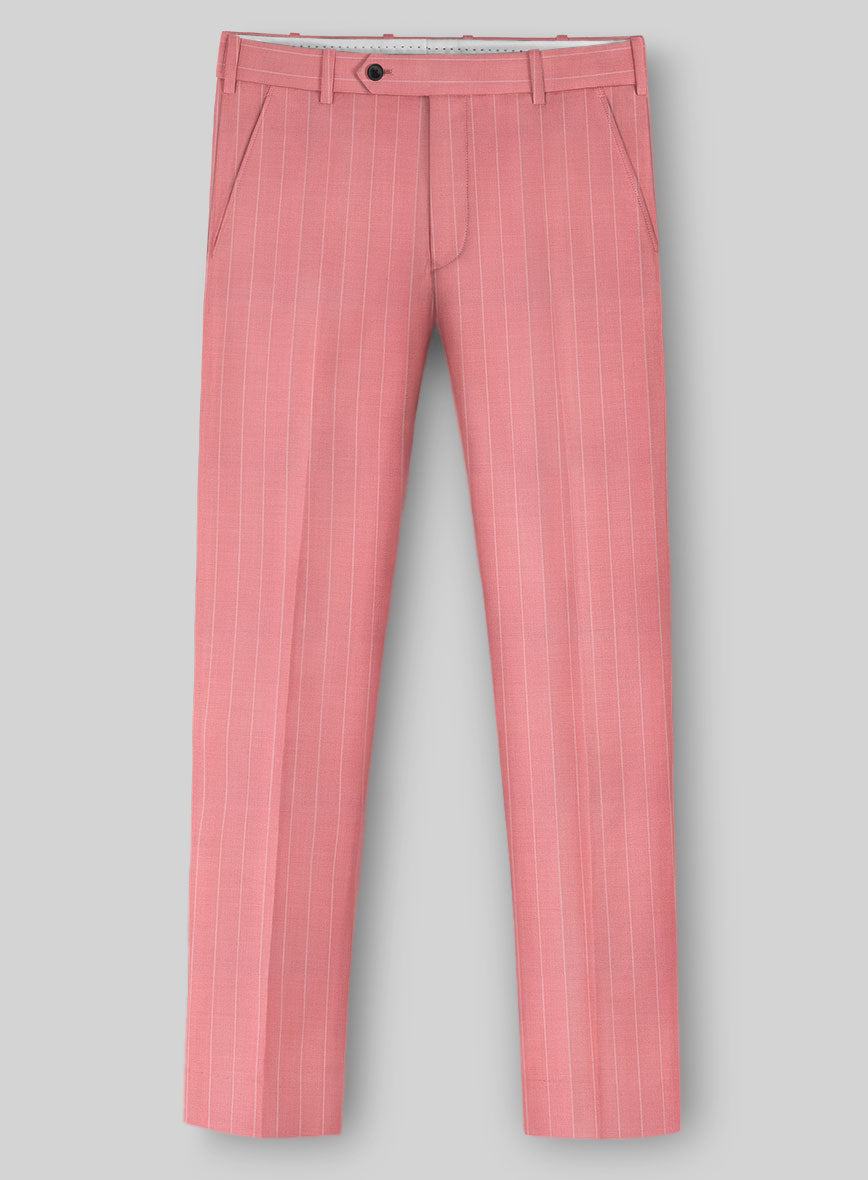 Napolean Petalo Stripe Pink Wool Pants - StudioSuits