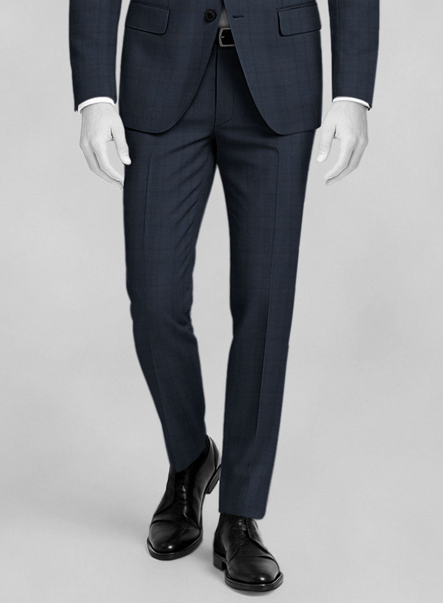 Napolean Preppy Blue Check Pants - StudioSuits