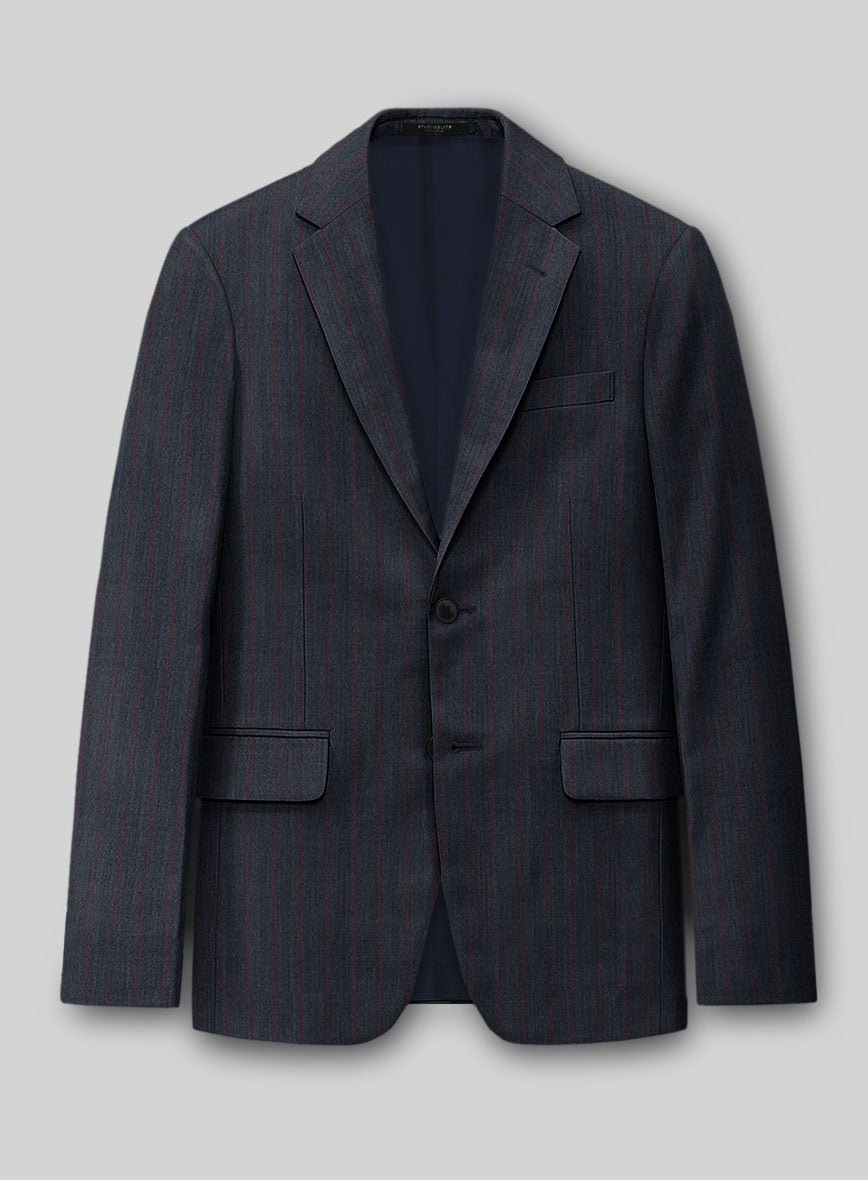 Napolean Rosano Stripe Navy wool Jacket - StudioSuits