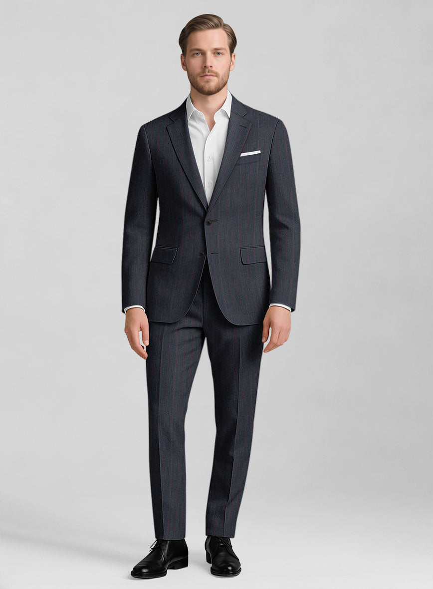 Napolean Rosano Stripe Navy wool Suit - StudioSuits
