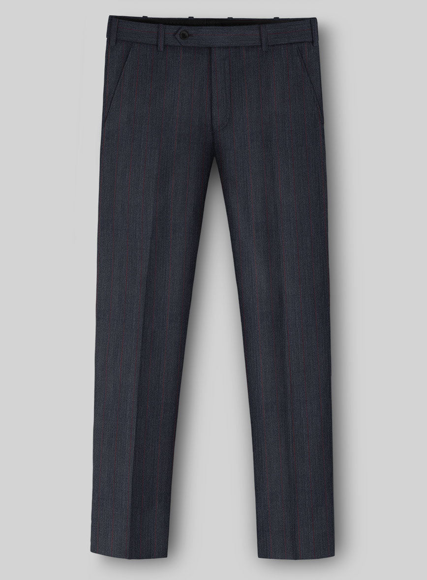 Napolean Rosano Stripe Navy wool Pants - StudioSuits
