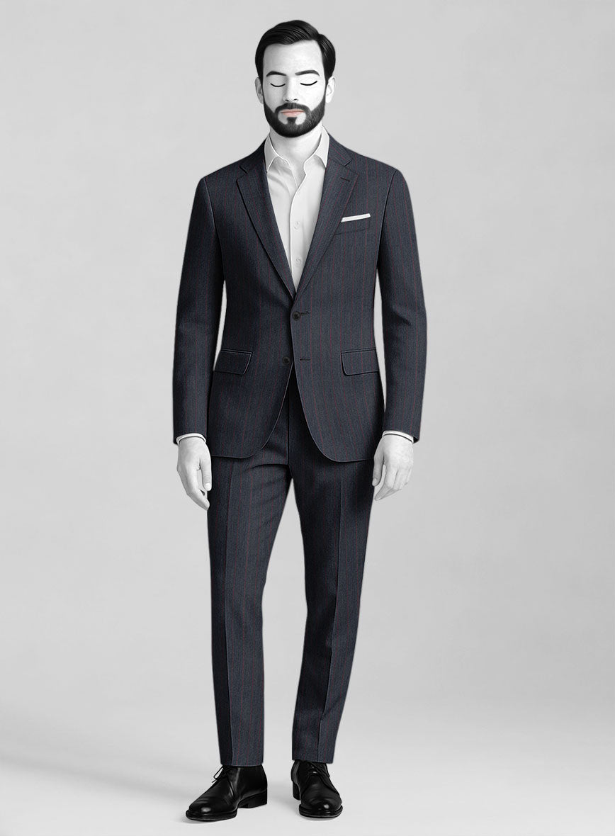 Napolean Rosano Stripe Navy wool Suit - StudioSuits
