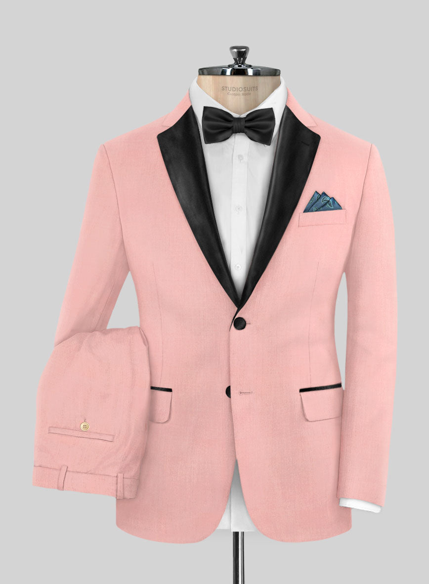 Men's Napolean Runway Pink Wool Tuxedo Suit by StudioSuits Men's Napolean Runway Pink Wool Tuxedo Suit by StudioSuits