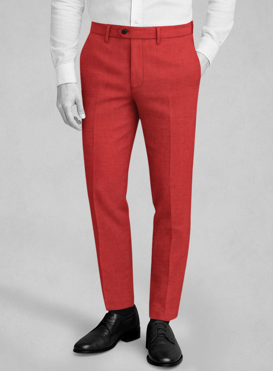 Napolean Sangue Red Wool Pants - StudioSuits