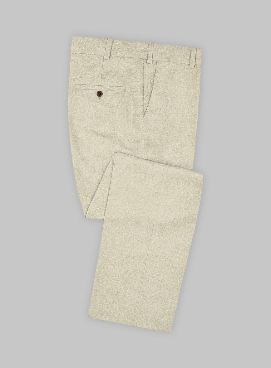 Napolean Stretch Beige Wool Pants - StudioSuits