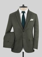 Napolean Stretch Olive Green Wool Suit - StudioSuits