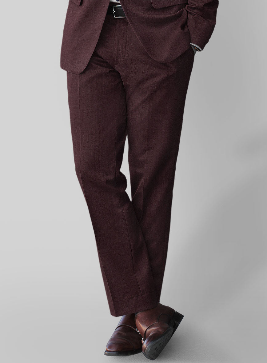 Napolean Stretch Wine Wool Pants - StudioSuits