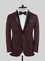 Napolean Stretch Wine Wool Tuxedo Suit - StudioSuits